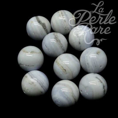 Ronde 14 - Agate naturelle rayée blanche (3 pces)