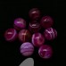 Ronde 14 - Agate naturelle rayée rose foncé (3 pces)