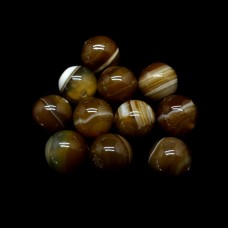 Ronde 14 - Agate naturelle sardonix brun (3 pces)