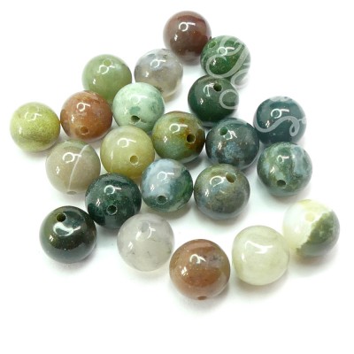 Ronde 8 - Agate naturelle Indienne (10 pces)