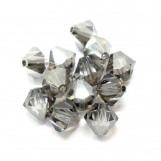 Bicone 6 - Crystal Metal Silver (12 pces)