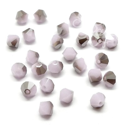 Bicone 4 - Rose Alabaster Satin (25 pces)