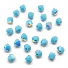 Bicone 4 - Turquoise AB (25 pces)