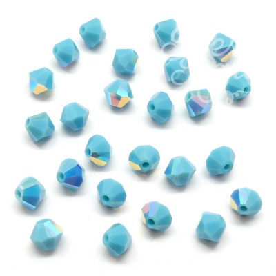 Bicone 4 - Turquoise AB (25 pces)