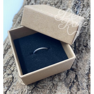Boîte emballage cadeau pour bague, kraft brun 5 x 5 x 3 cm