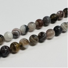 Ronde 8 - Agate naturelle du Botswana (10 pces)