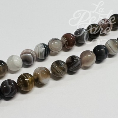 Ronde 8 - Agate naturelle du Botswana  (10 pces)