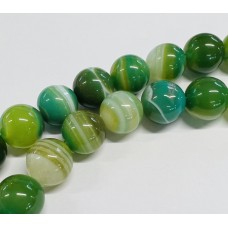 Ronde 12 - Agate naturelle teintée Vert Lac (5 pces)