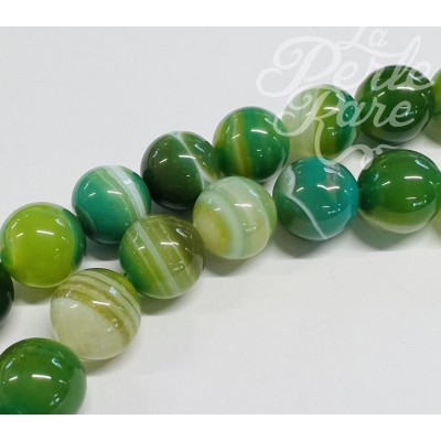 Ronde 12 - Agate naturelle teintée Vert Lac (5 pces)