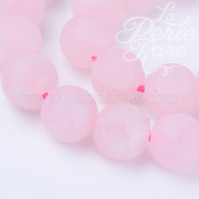Ronde 8 - Quartz rose naturelle givrée - (10 pces)