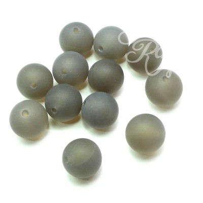 Ronde 12 - Agate naturelle givré gris (5 pces)